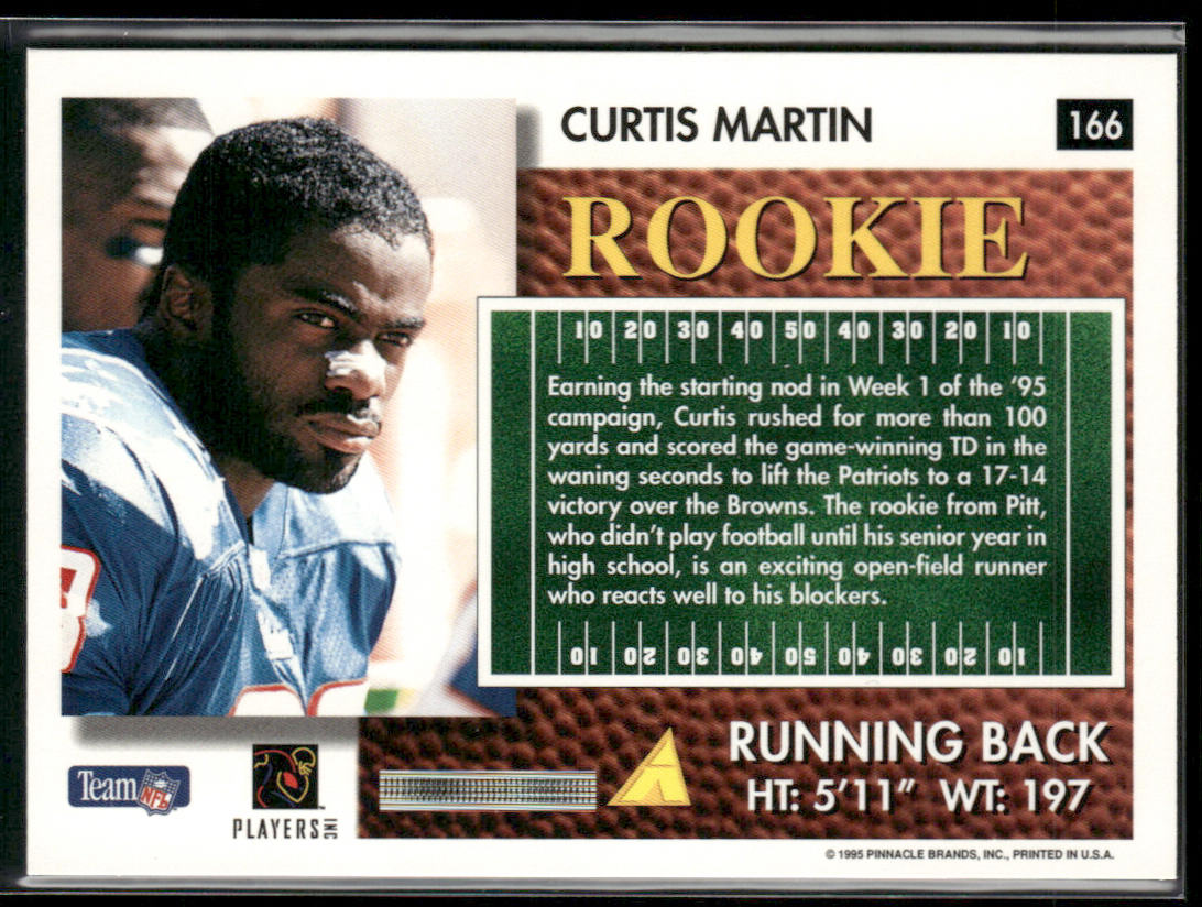 Curtis Martin 1995 Summit #166 RC New England Patriots