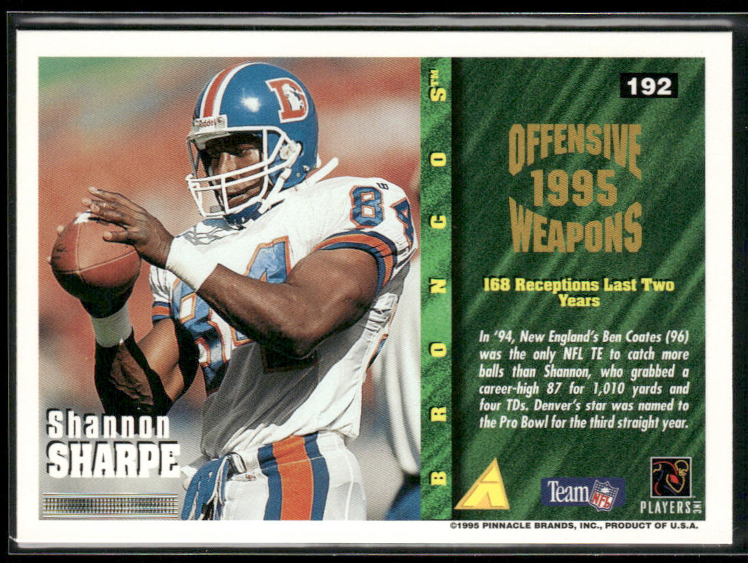 Shannon Sharpe 1995 Summit #192 Denver Broncos