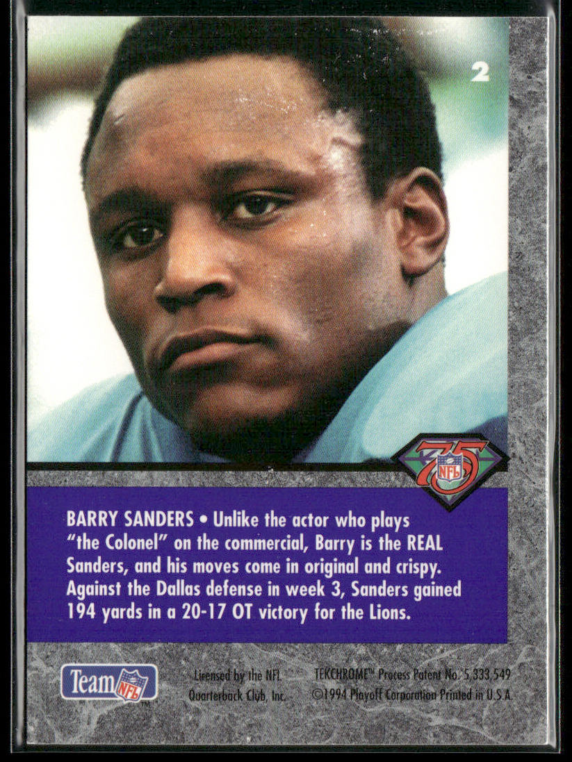 Barry Sanders 1994 Playoff Contenders #2 Detroit Lions