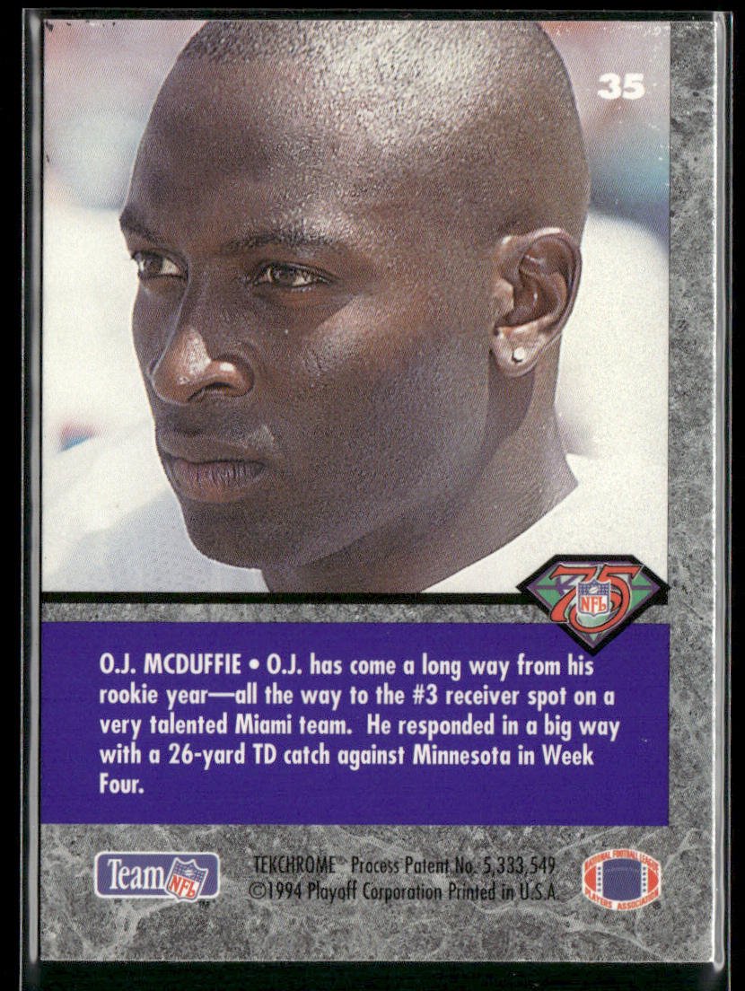 O.J. McDuffie 1994 Playoff Contenders #35 Miami Dolphins