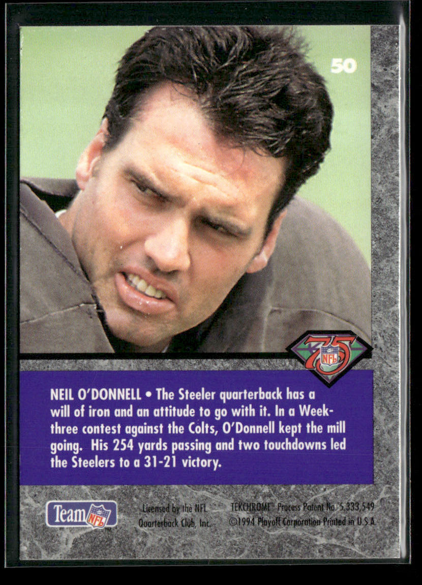 Neil O'Donnell 1994 Playoff Contenders #50 Pittsburgh Steelers