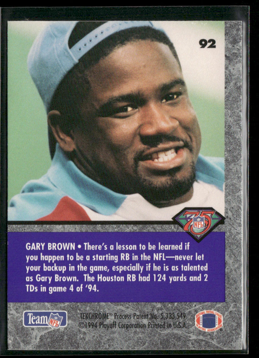 Gary Brown 1994 Playoff Contenders #92 Houston Oilers