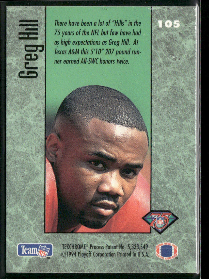 Greg Hill 1994 Playoff Contenders #105 RC Kansas City Chiefs