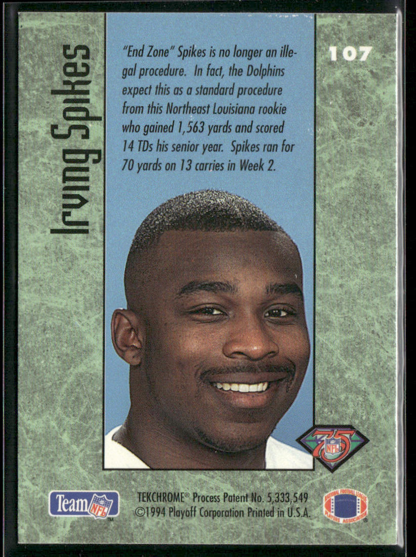 Irving Spikes 1994 Playoff Contenders #107 RC Miami Dolphins