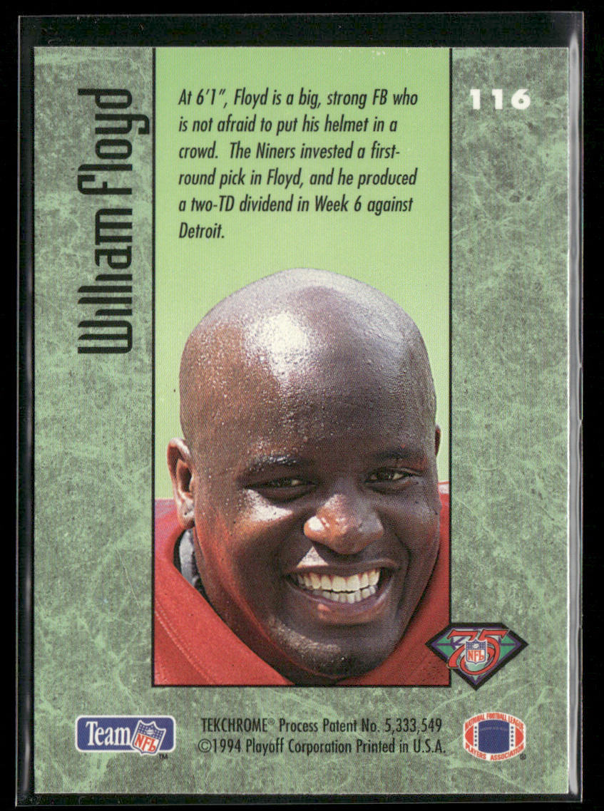 William Floyd 1994 Playoff Contenders #116 RC San Francisco 49ers