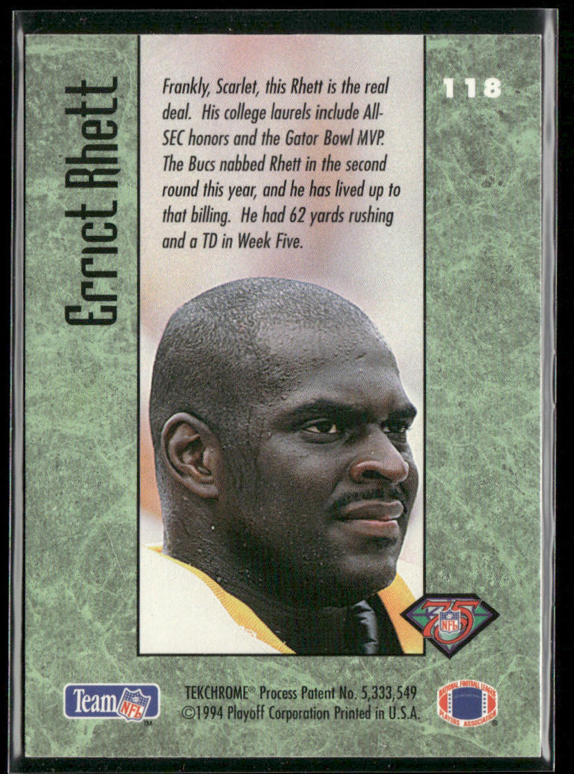 Errict Rhett 1994 Playoff Contenders #118 RC Tampa Bay Buccaneers