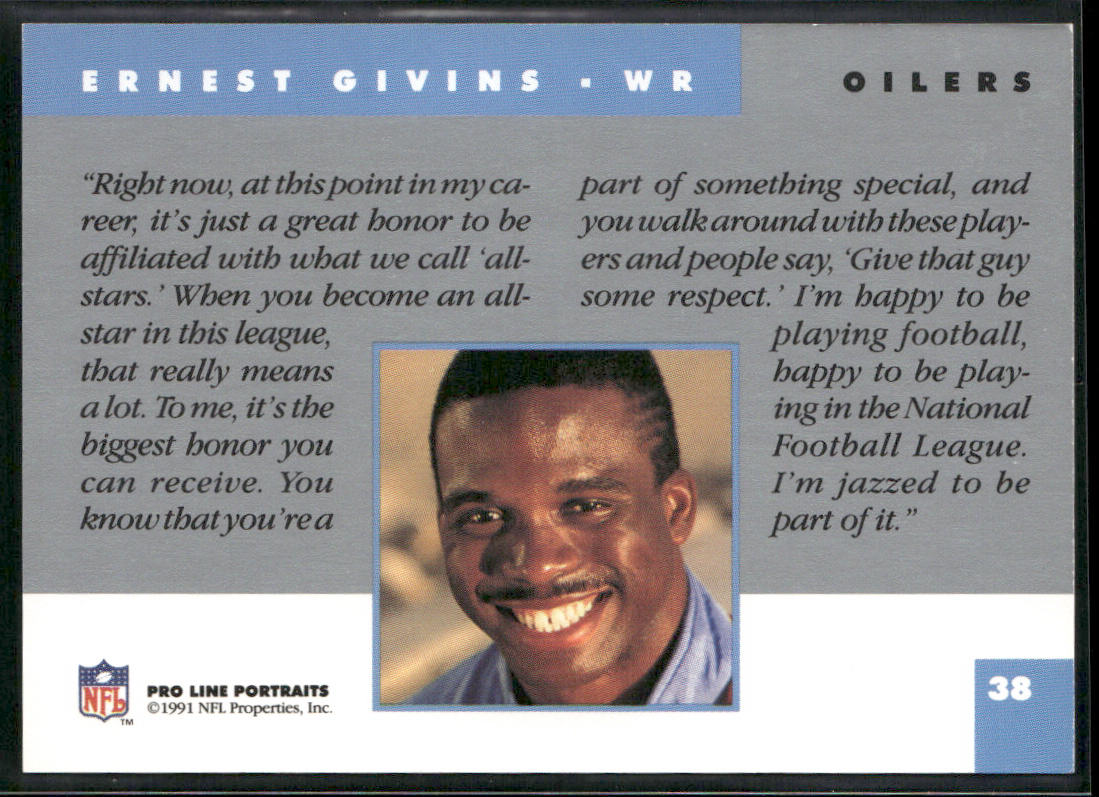 Ernest Givins 1991 Pro Line Portraits #38 Houston Oilers