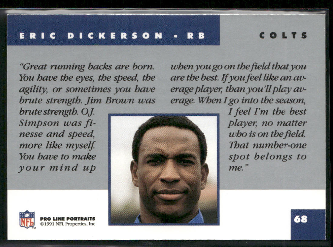 Eric Dickerson 1991 Pro Line Portraits #68 Indianapolis Colts