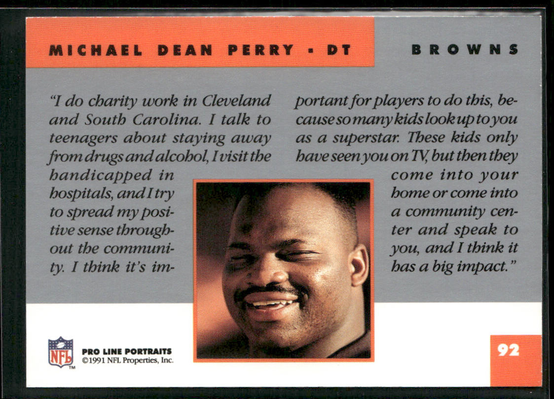 Michael Dean Perry 1991 Pro Line Portraits #92 Cleveland Browns