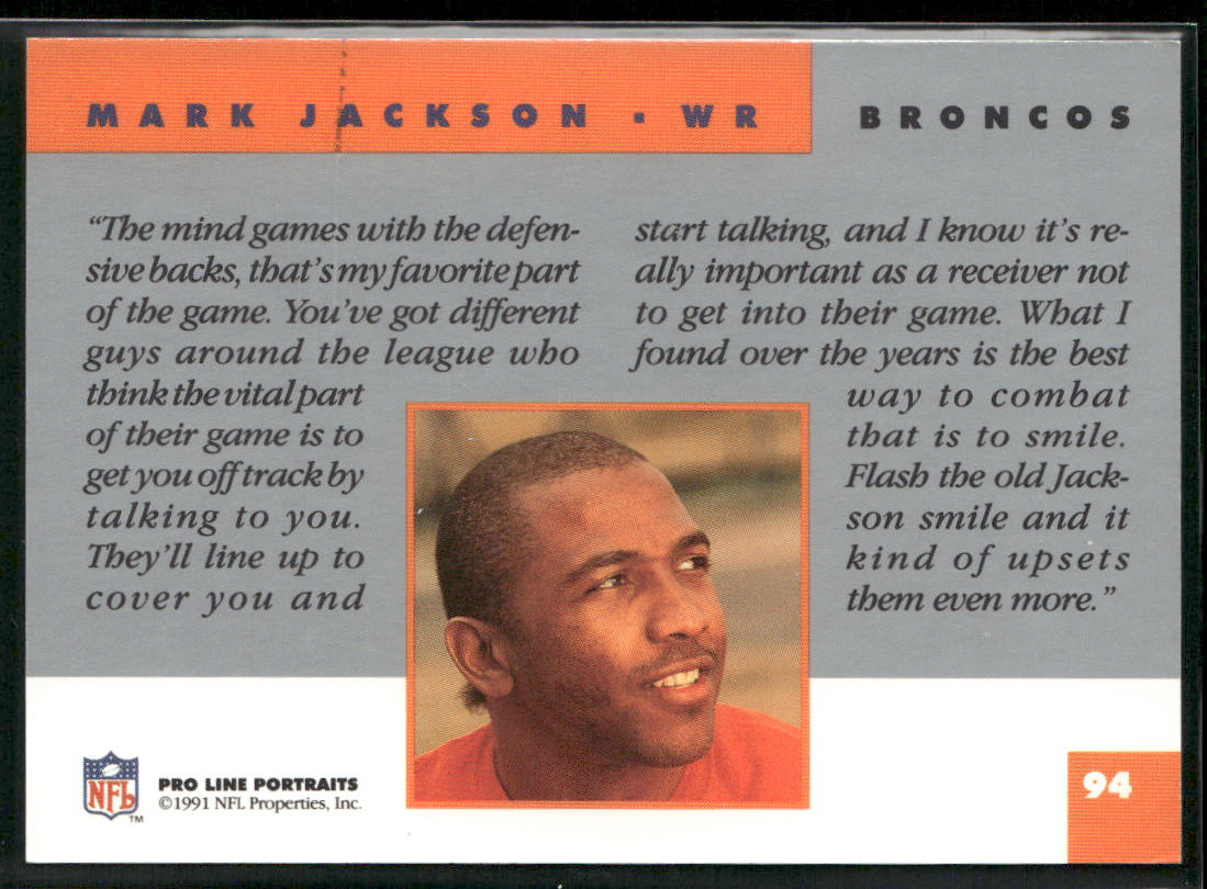 Mark Jackson 1991 Pro Line Portraits #94 Denver Broncos