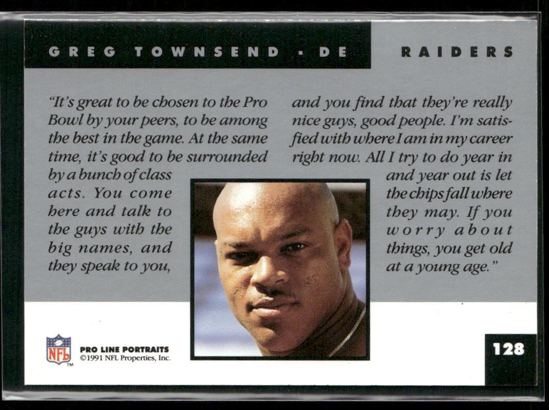 Greg Townsend 1991 Pro Line Portraits #128 Los Angeles Raiders