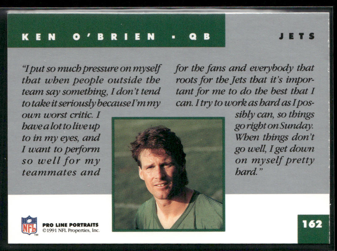 Ken O'Brien 1991 Pro Line Portraits #162 New York Jets