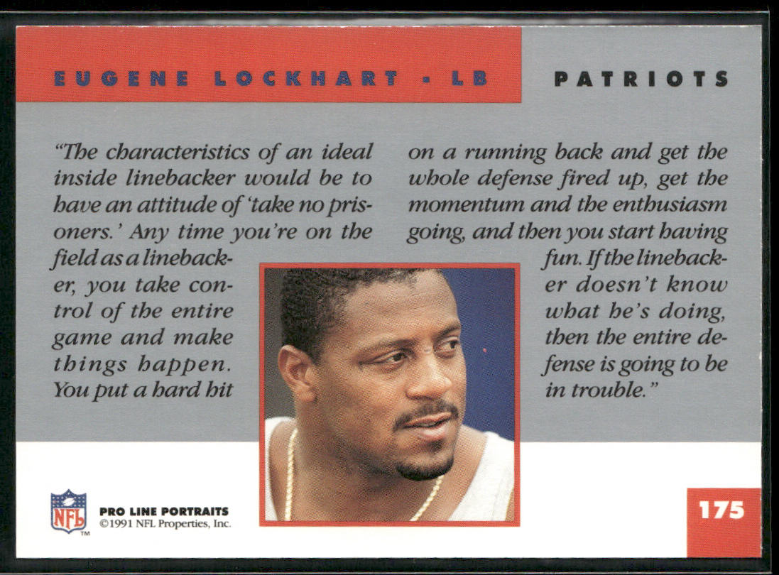 Eugene Lockhart 1991 Pro Line Portraits #175 New England Patriots