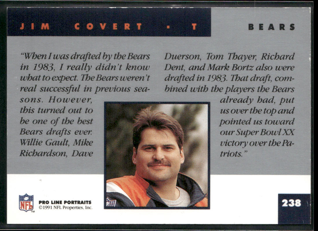 Jim Covert 1991 Pro Line Portraits #238 Chicago Bears