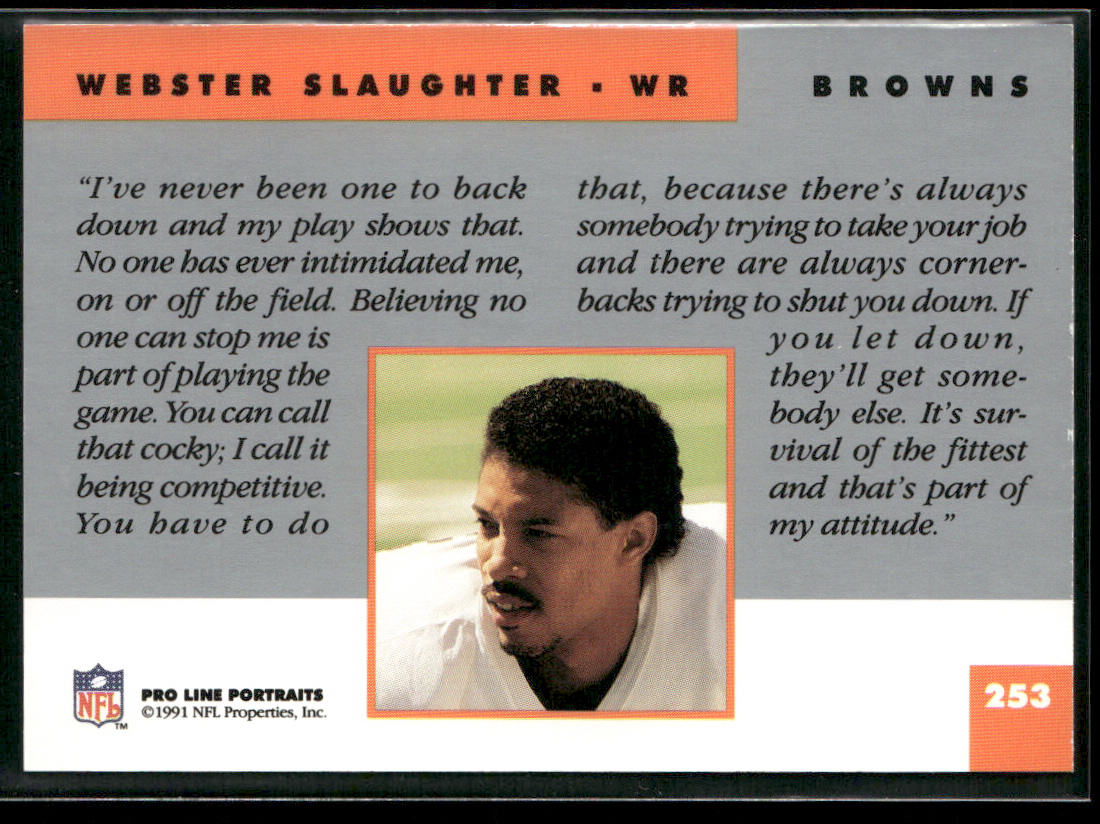 Webster Slaughter 1991 Pro Line Portraits #253 Cleveland Browns