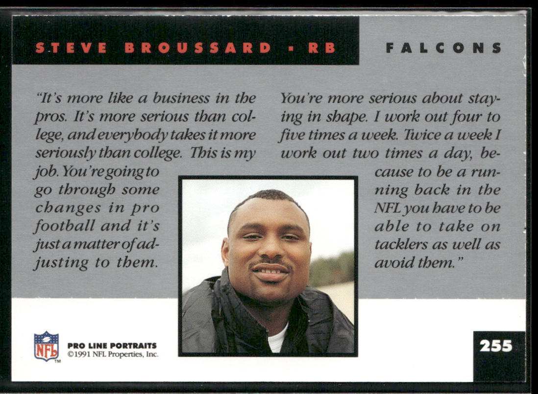 Steve Broussard 1991 Pro Line Portraits #255 Atlanta Falcons