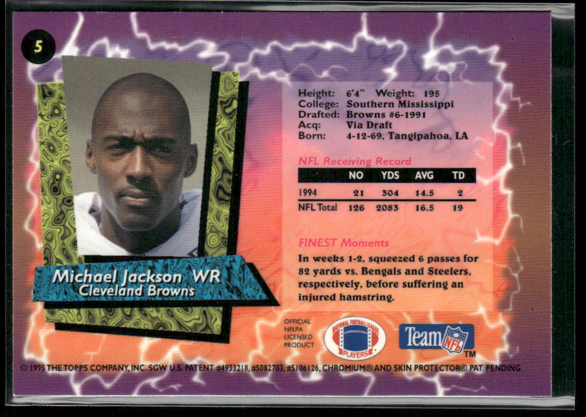 Michael Jackson 1995 Finest #5 Cleveland Browns