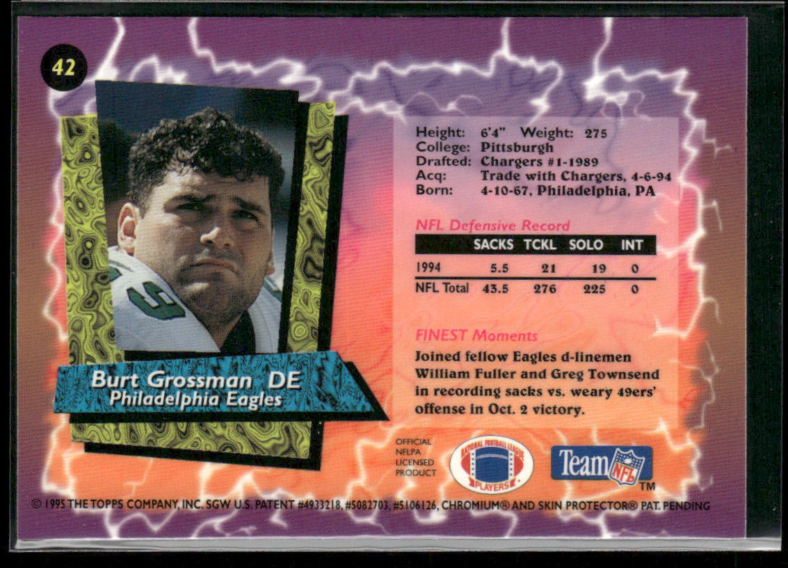 Burt Grossman 1995 Finest #42 Philadelphia Eagles
