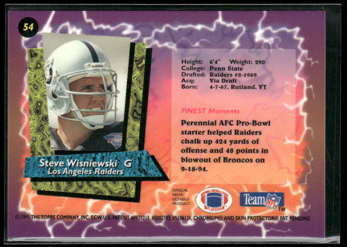 Steve Wisniewski 1995 Finest #54 Los Angeles Raiders