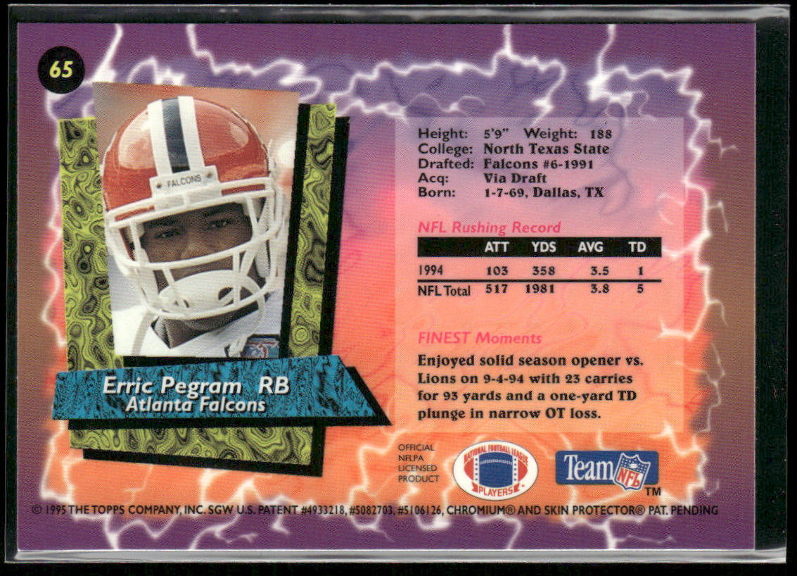 Erric Pegram 1995 Finest #65 Atlanta Falcons