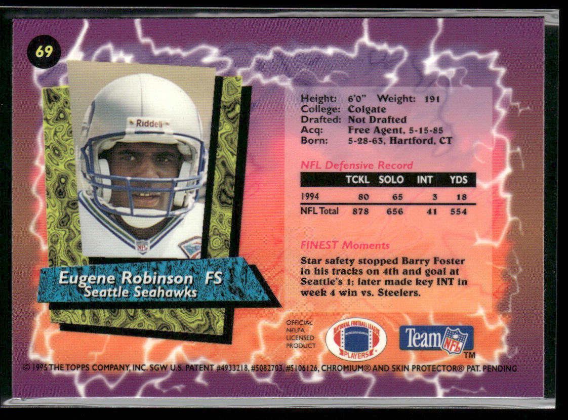 Eugene Robinson 1995 Finest #69 Seattle Seahawks