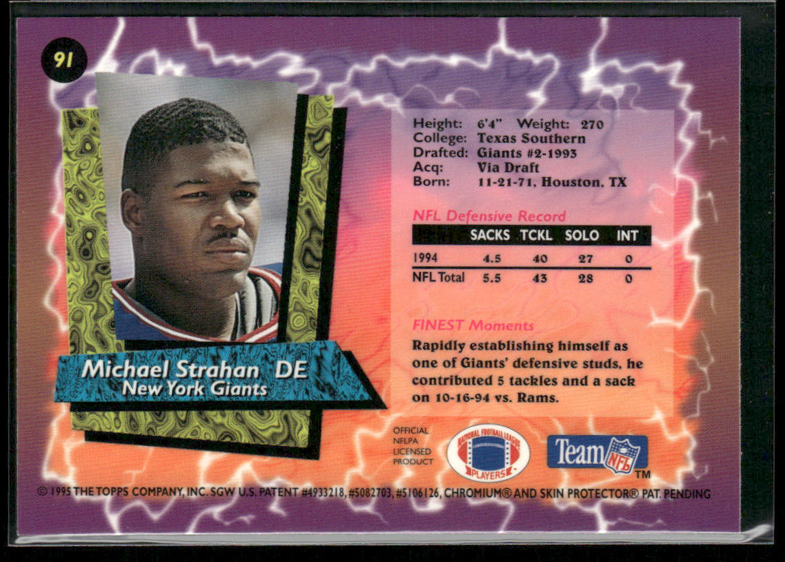 Michael Strahan 1995 Finest #91 New York Giants
