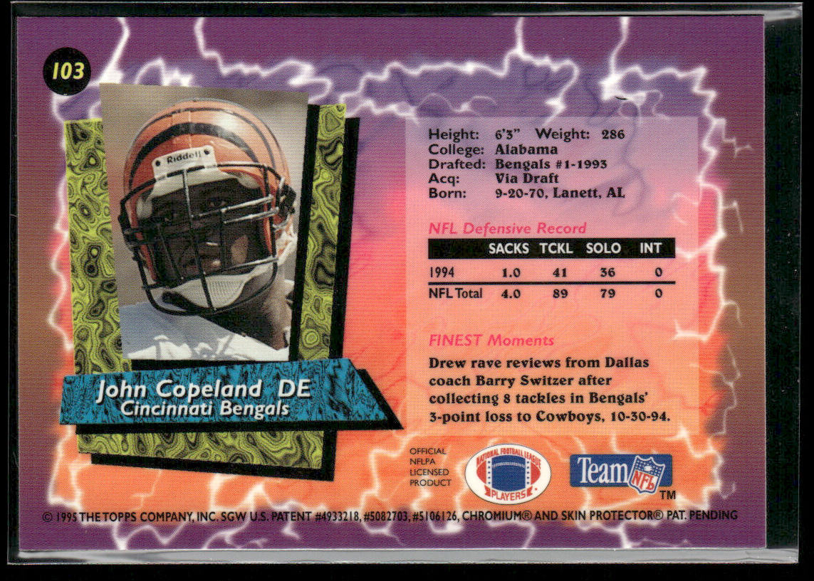 John Copeland 1995 Finest #103 Cincinnati Bengals