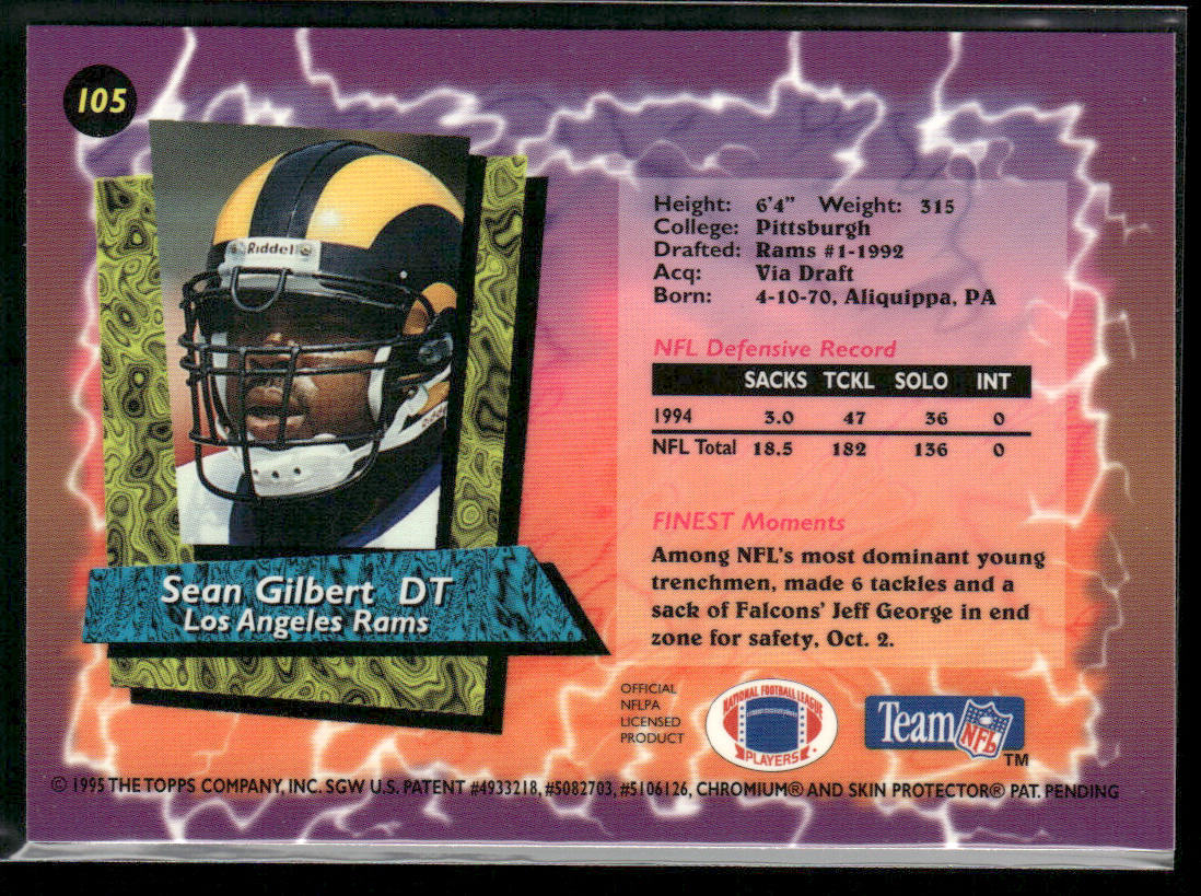 Sean Gilbert 1995 Finest #105 St. Louis Rams