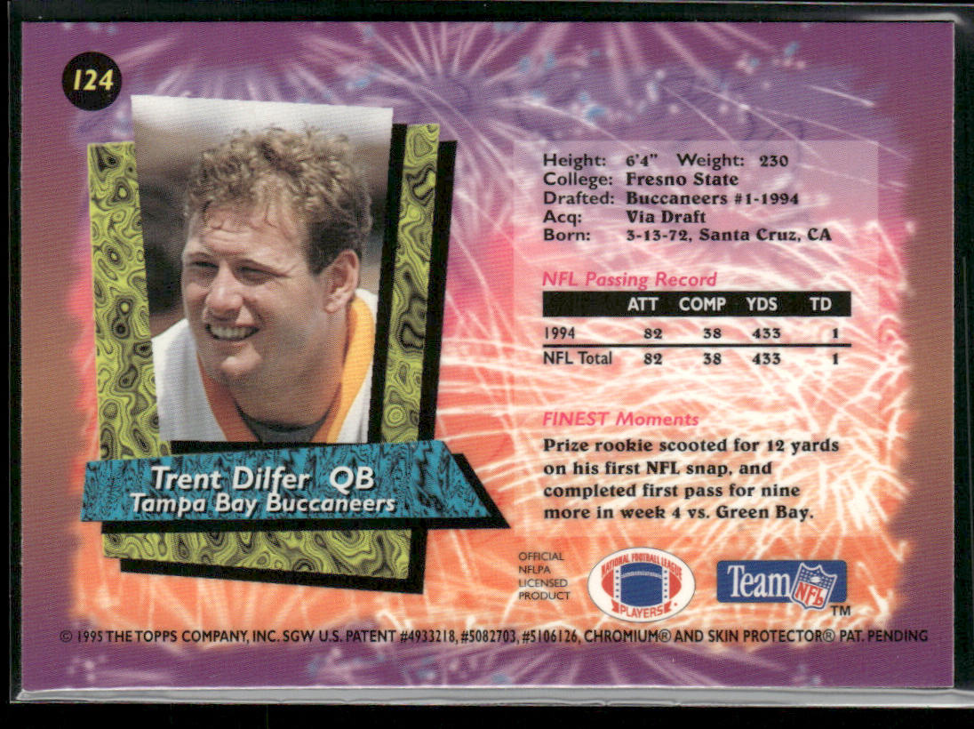 Trent Dilfer 1995 Finest #124 Tampa Bay Buccaneers