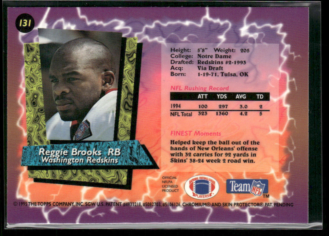 Reggie Brooks 1995 Finest #131 Washington Redskins