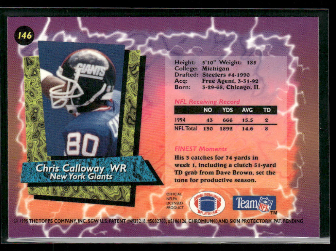 Chris Calloway 1995 Finest #146 New York Giants