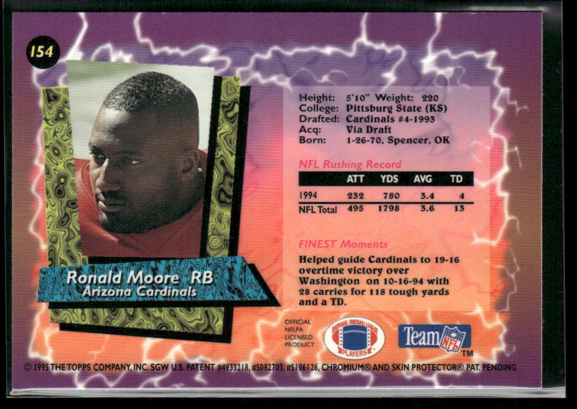 Ronald Moore 1995 Finest #154 Arizona Cardinals
