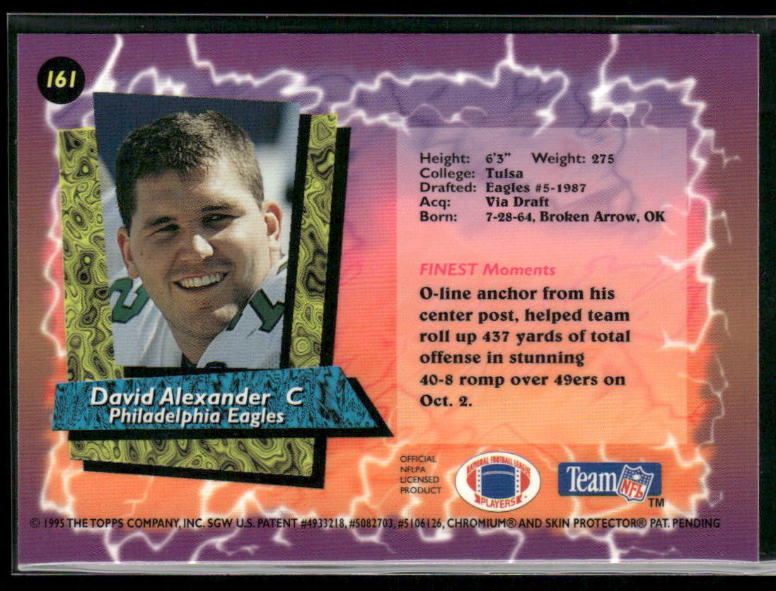 David Alexander 1995 Finest #161 Philadelphia Eagles