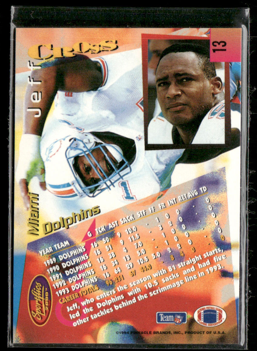 Jeff Cross 1994 Sportflics #13 Miami Dolphins