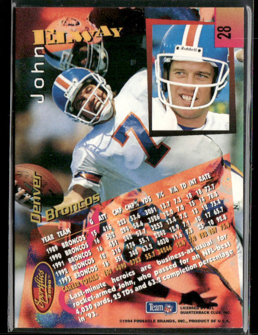 John Elway 1994 Sportflics #28 Denver Broncos