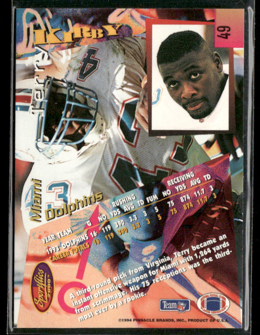 Terry Kirby 1994 Sportflics #49 Miami Dolphins