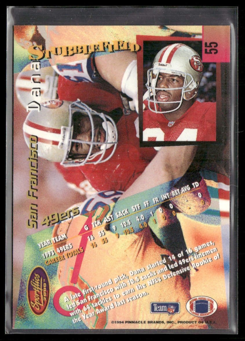 Dana Stubblefield 1994 Sportflics #55 San Francisco 49ers