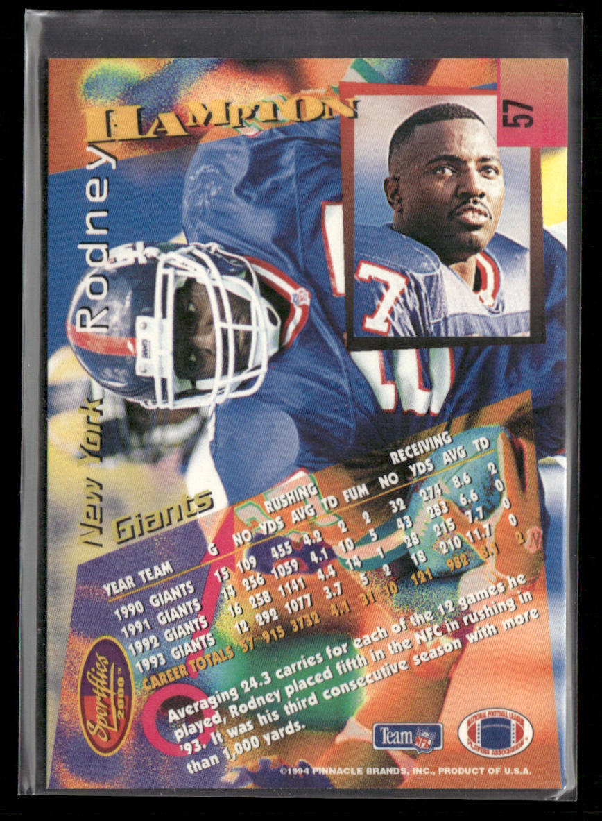 Rodney Hampton 1994 Sportflics #57 New York Giants