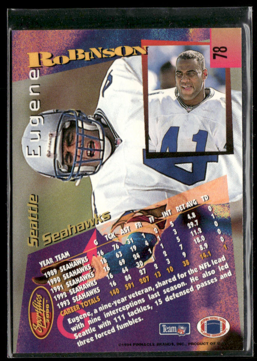Eugene Robinson 1994 Sportflics #78 Seattle Seahawks