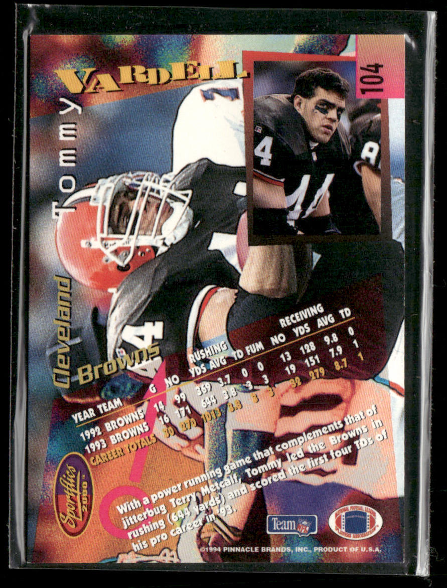 Tommy Vardell 1994 Sportflics #104 Cleveland Browns