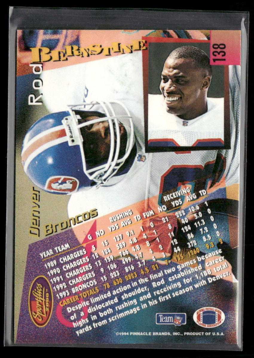 Rod Bernstine 1994 Sportflics #138 Denver Broncos