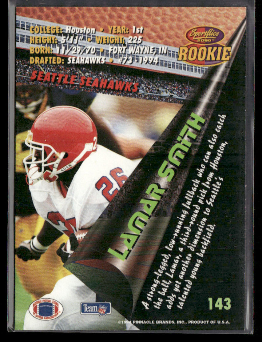 Lamar Smith 1994 Sportflics #143 RC Seattle Seahawks