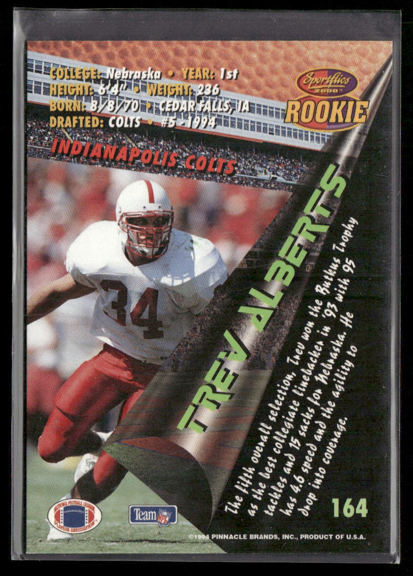 Trev Alberts 1994 Sportflics #164 RC Indianapolis Colts