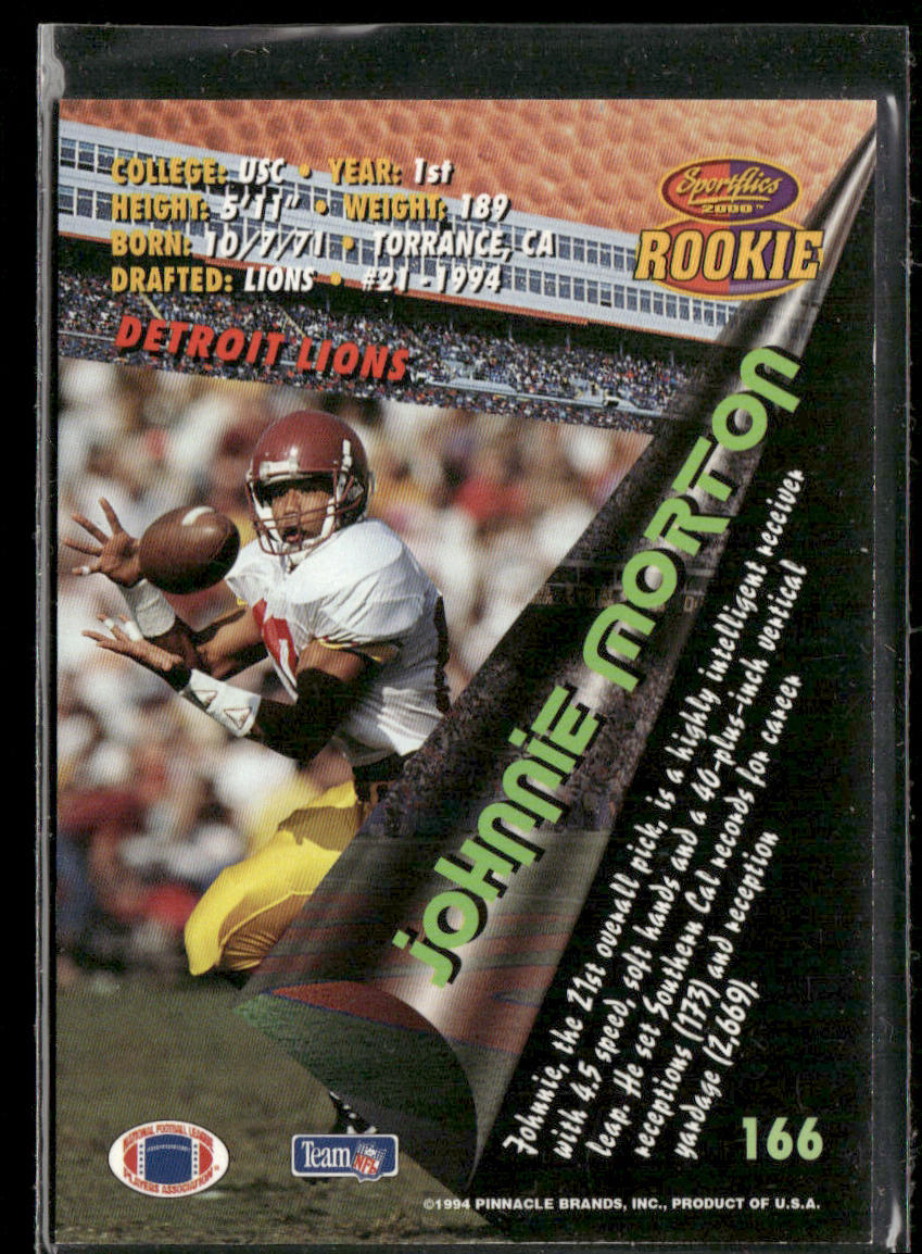 Johnnie Morton 1994 Sportflics #166 RC Detroit Lions