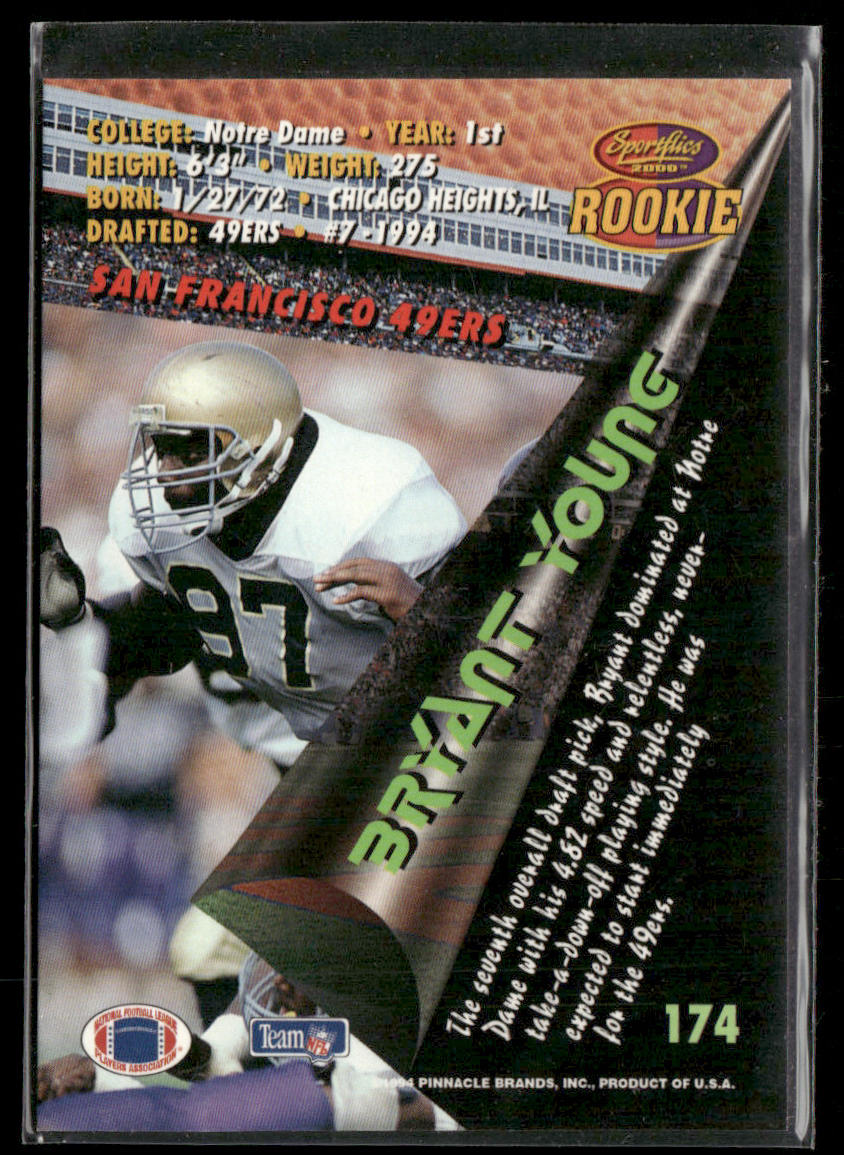 Bryant Young 1994 Sportflics #174 RC San Francisco 49ers
