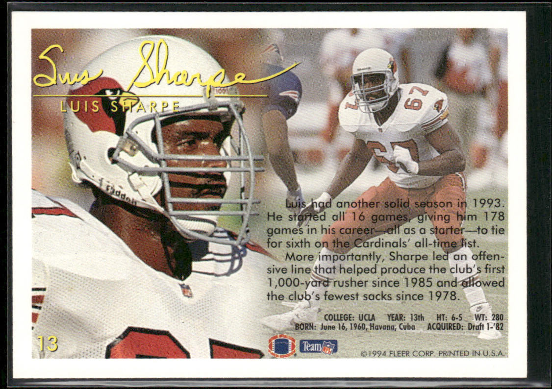 Luis Sharpe 1994 Fleer #13 Arizona Cardinals