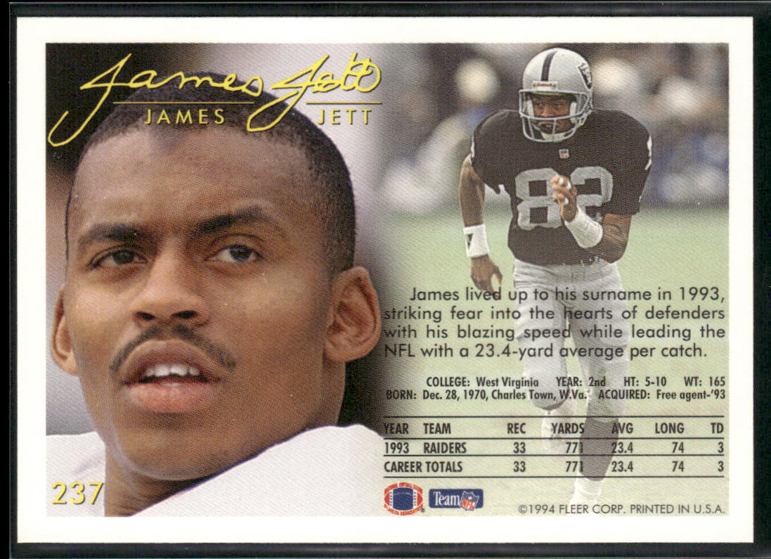 James Jett 1994 Fleer #237 Los Angeles Raiders
