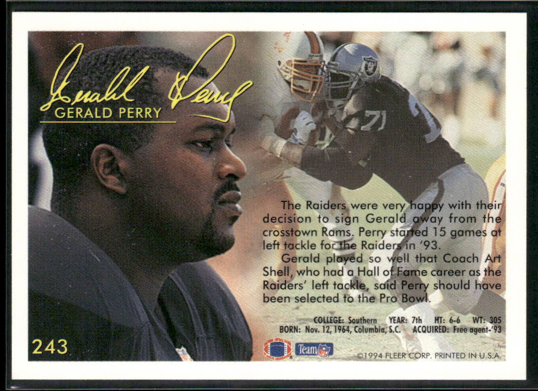 Gerald Perry 1994 Fleer #243 Los Angeles Raiders