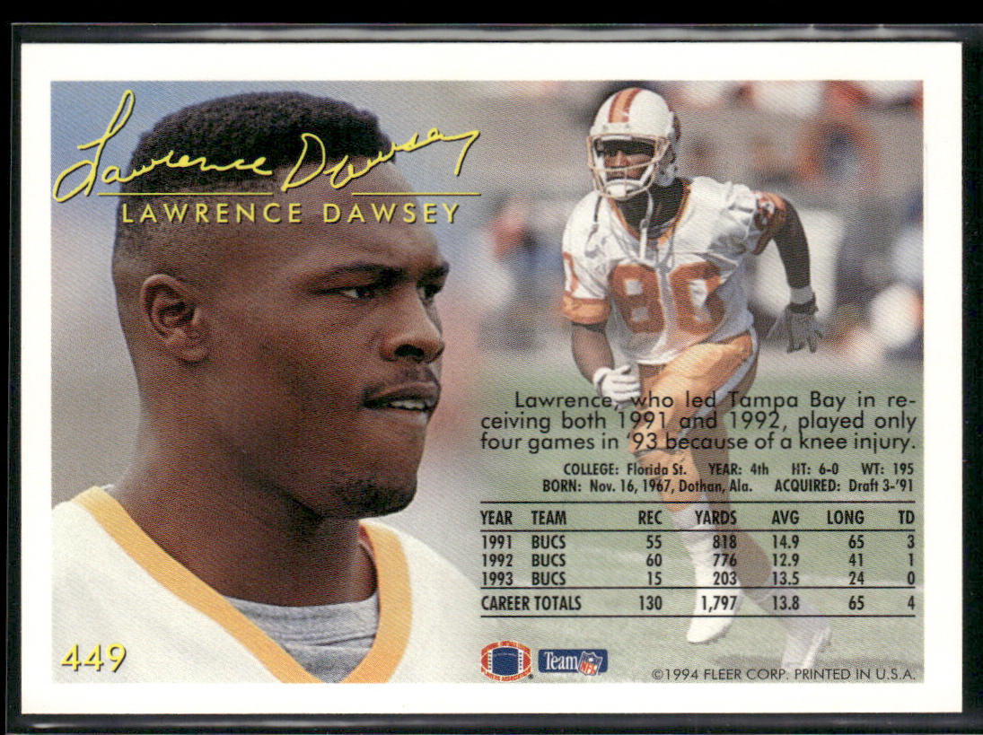 Lawrence Dawsey 1994 Fleer #449 Tampa Bay Buccaneers