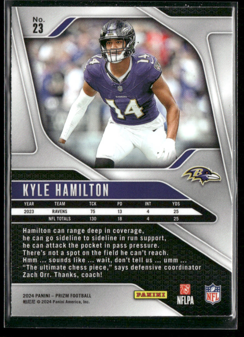 Kyle Hamilton 2024 Panini Prizm #23 Baltimore Ravens